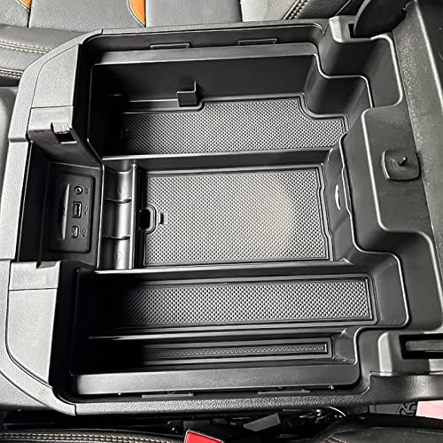Center Console Organizer Tray for 2019-2022 Chevy Silverado 1500 & GMC Sierra 1500, 2020-2023 Silverado/Sierra 2500HD/3500HD, Black ABS