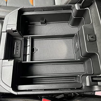 Center Console Organizer Tray for 2019-2022 Chevy Silverado 1500 & GMC Sierra 1500, 2020-2023 Silverado/Sierra 2500HD/3500HD, Black ABS