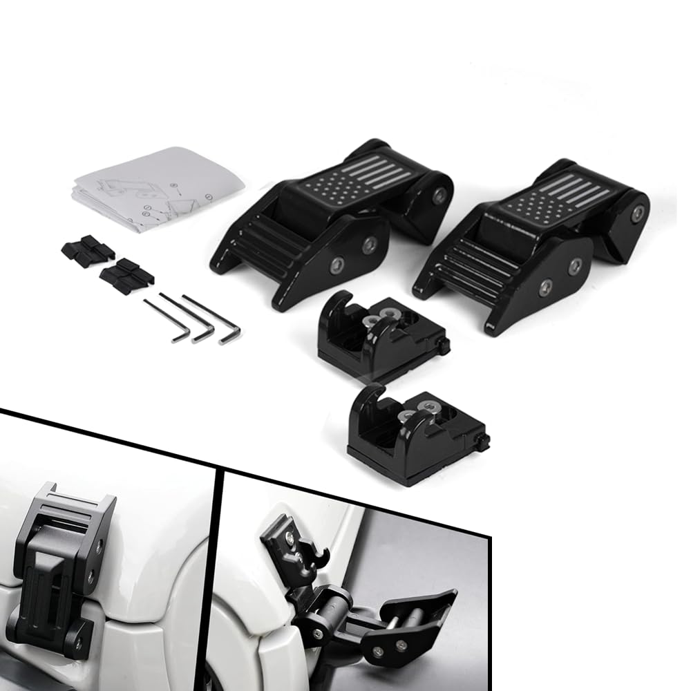Aluminum American Flag Hood Latches for Jeep Wrangler JK JL Gladiator