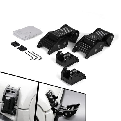 Aluminum American Flag Hood Latches for Jeep Wrangler JK JL Gladiator