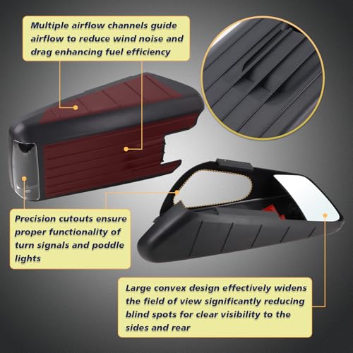Towing Mirror for 2021-2025 Ford F-150, Wide-Angle, Easy Installation