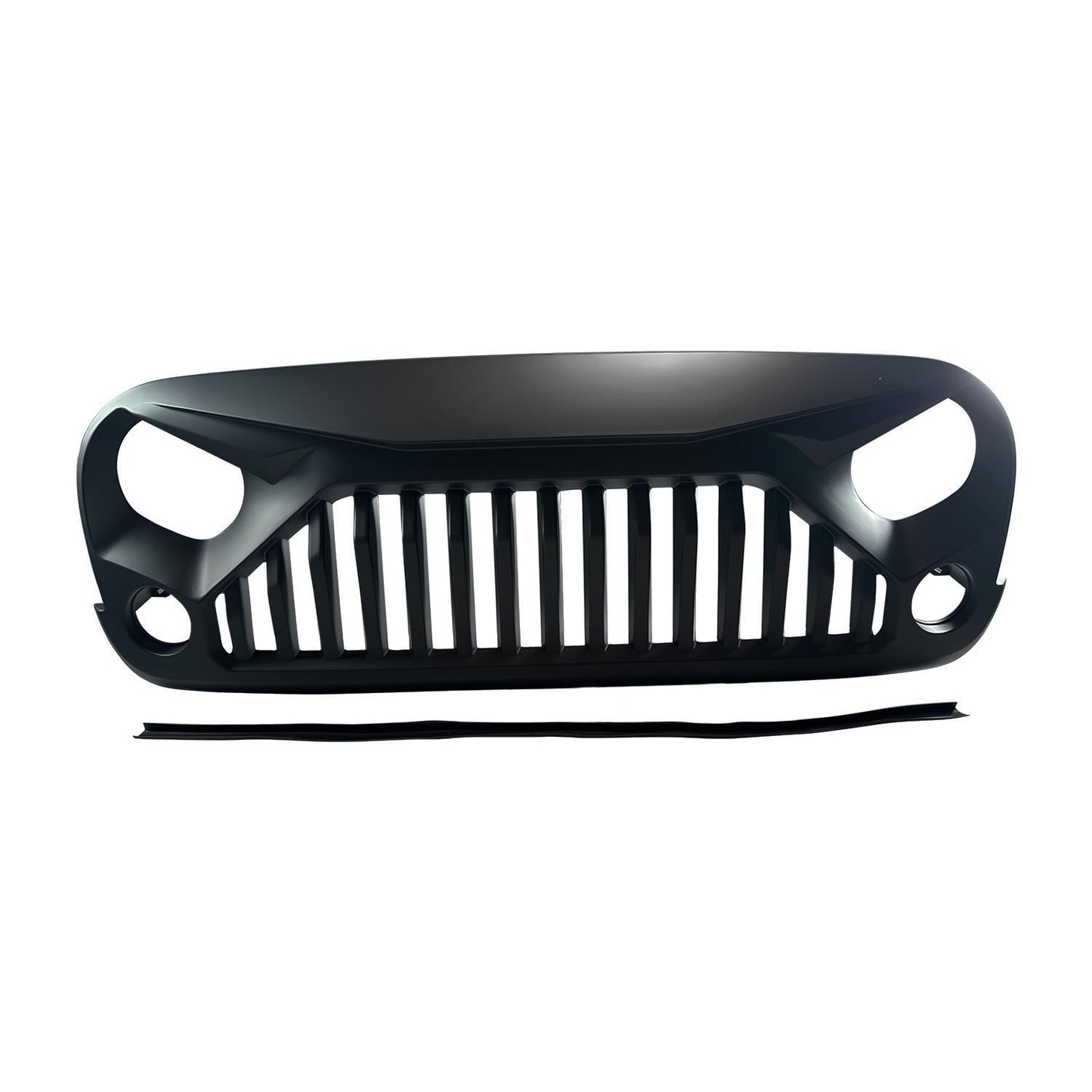 JK Wrangler Front Bumper Grille, Matte Black