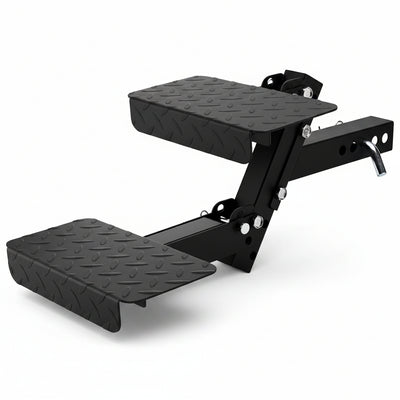 Heavy-Duty Foldable 2-Step Dog Hitch for 2" Receiver - Adjustable Height, Universal for SUV/Truck/RV