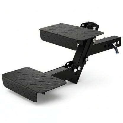 Heavy-Duty Foldable 2-Step Dog Hitch for 2" Receiver - Adjustable Height, Universal for SUV/Truck/RV