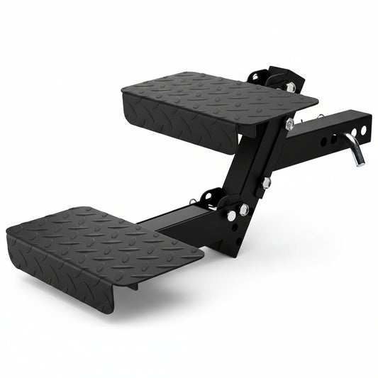 Heavy-Duty Foldable 2-Step Dog Hitch for 2" Receiver - Adjustable Height, Universal for SUV/Truck/RV