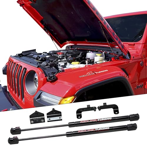 Hood Quicklift Kit for 2018-2026 Jeep Wrangler JL & 2020-2026 Gladiator JT (Aluminum Hoods Only), Black