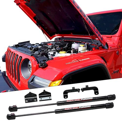 Hood Quicklift Kit for 2018-2026 Jeep Wrangler JL & 2020-2026 Gladiator JT (Aluminum Hoods Only), Black