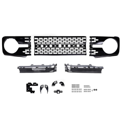 Glossy Black Front Grille for Ford Bronco 2021-2026