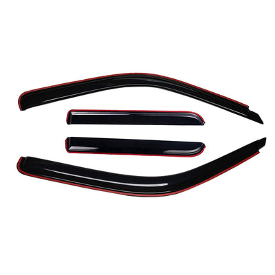 In-Channel Rain Guards (4-PCS) for 2001-2007 Chevy/GMC Crew Cab Pickups & SUVs (Smoke)