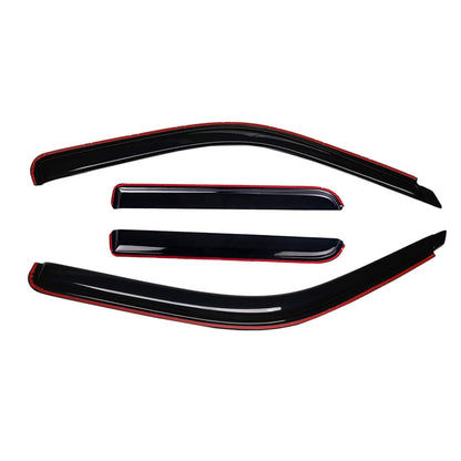 In-Channel Rain Guards (4-PCS) for 2001-2007 Chevy/GMC Crew Cab Pickups & SUVs (Smoke)