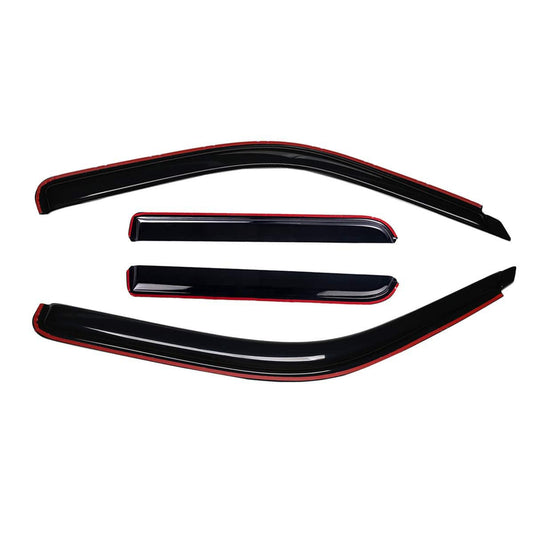 In-Channel Rain Guards (4-PCS) for 2001-2007 Chevy/GMC Crew Cab Pickups & SUVs (Smoke)