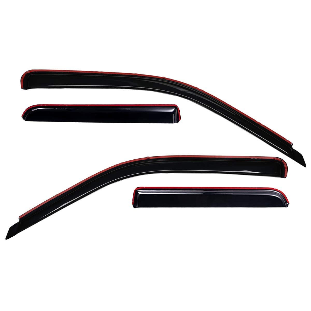 In-Channel Rain Guards (4-PCS) for 2001-2007 Chevy/GMC Crew Cab Pickups & SUVs (Smoke)