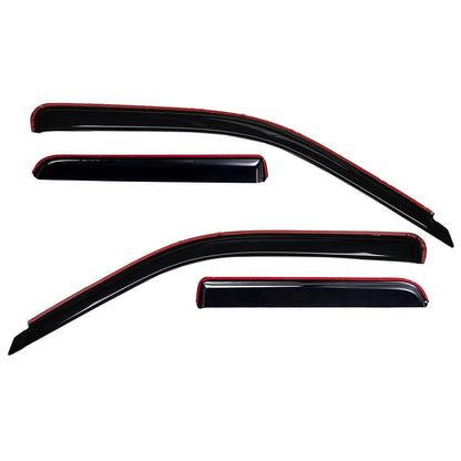 In-Channel Rain Guards (4-PCS) for 2001-2007 Chevy/GMC Crew Cab Pickups & SUVs (Smoke)