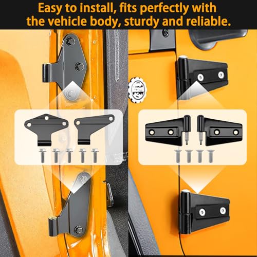 Jeep Wrangler JK Door Hinge Kit, 16PCS with Bolts
