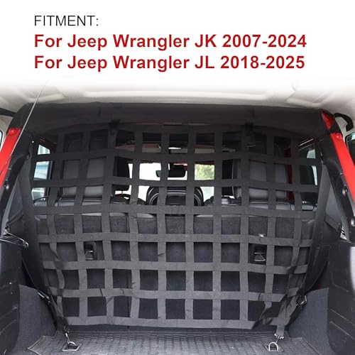 Dog Barrier Divider Net for Jeep Wrangler JK JL Unlimited 4-Door 2007-2026