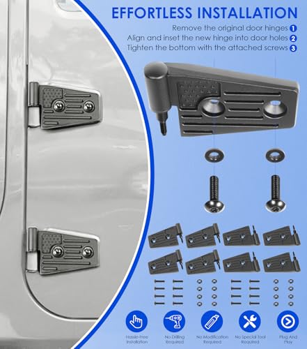 Jeep Wrangler JK Heavy-Duty Aluminum Door Hinge Kit