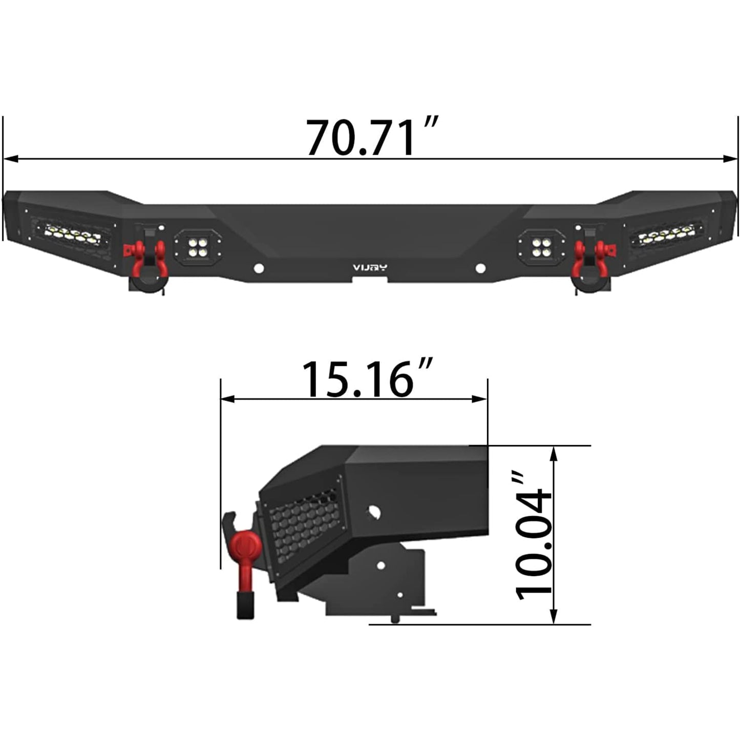 Ford Bronco Steel Rear Bumper with Lights