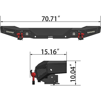 Ford Bronco Steel Rear Bumper with Lights