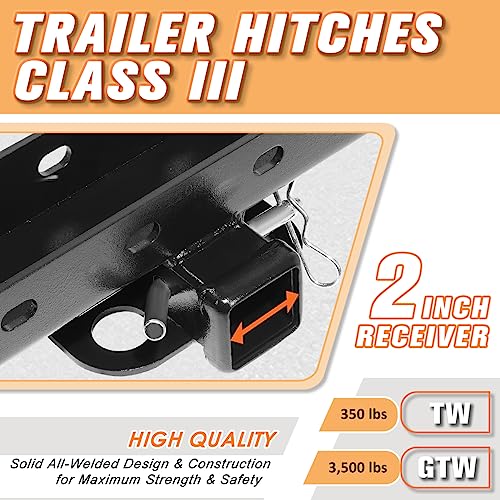 Class 3 Tow Hitch, 2" Receiver for Jeep Wrangler