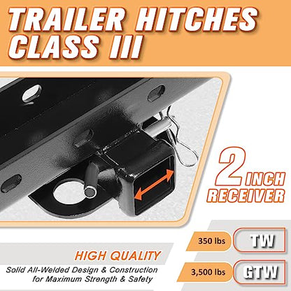 Class 3 Tow Hitch, 2" Receiver for Jeep Wrangler
