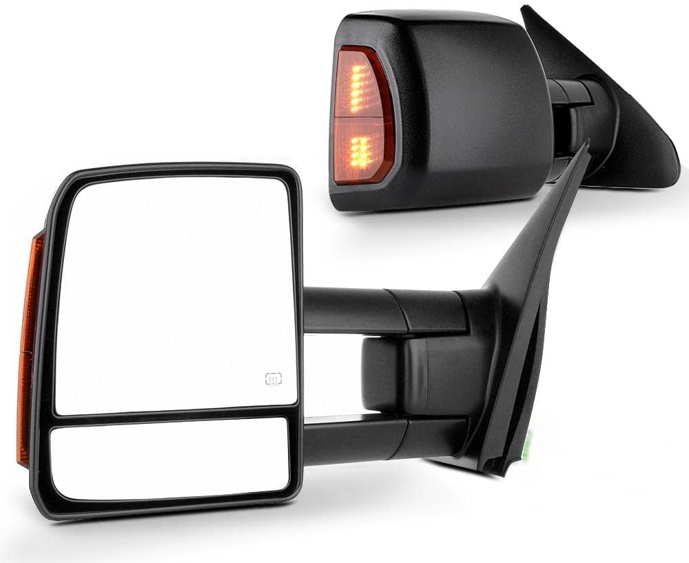 Towing Mirrors Black Rear View Mirrors fit 2007-2016 Toyota for Tundra Truck