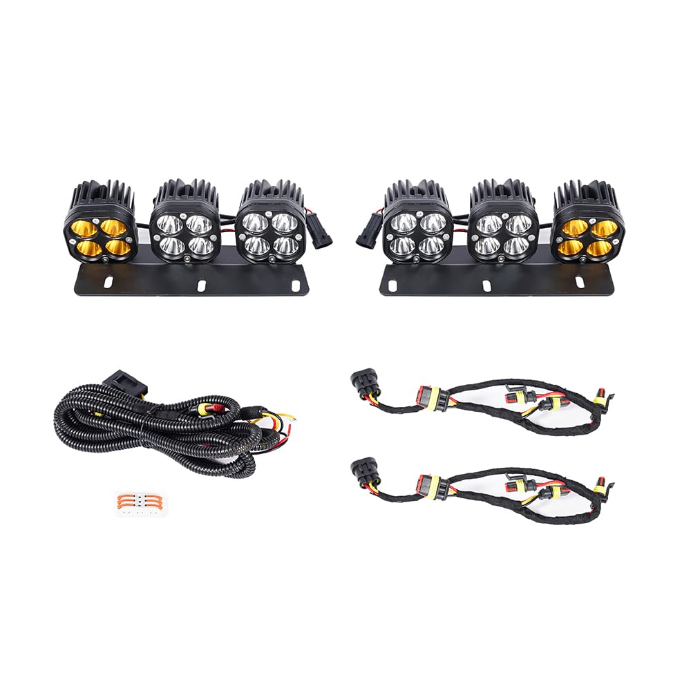 Bronco Zone LED Fog Lights, White/Amber DRL