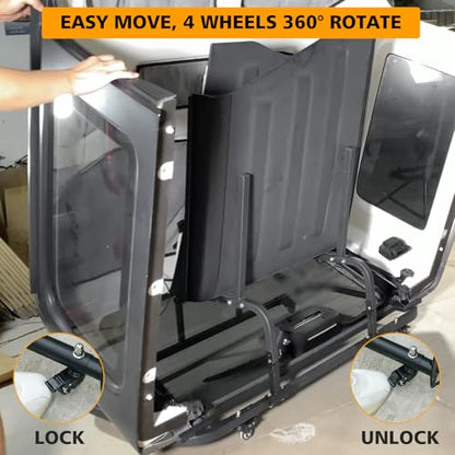 Jeep Wrangler Hardtop Storage Cart with Sliding Rack