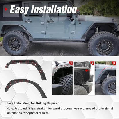 Heavy Duty Steel Fender Flares for Jeep JK