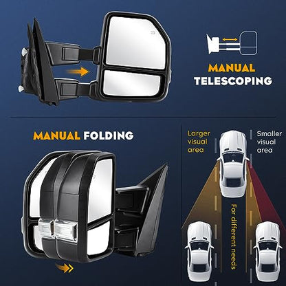 Towing Mirrors for Ford F-150 2015 2016 2017 2018 2019 2020
