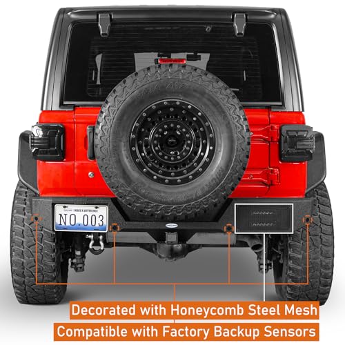 Jeep JL JLU Bumper Set with Winch, Hitch, LED Lights, D-rings