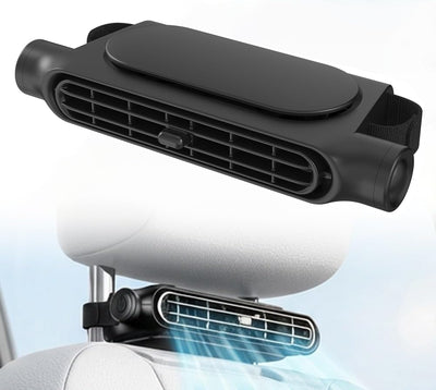 USB Car Seat Cooling Fan for Front & Backseat, Bladeless, 3-Speed