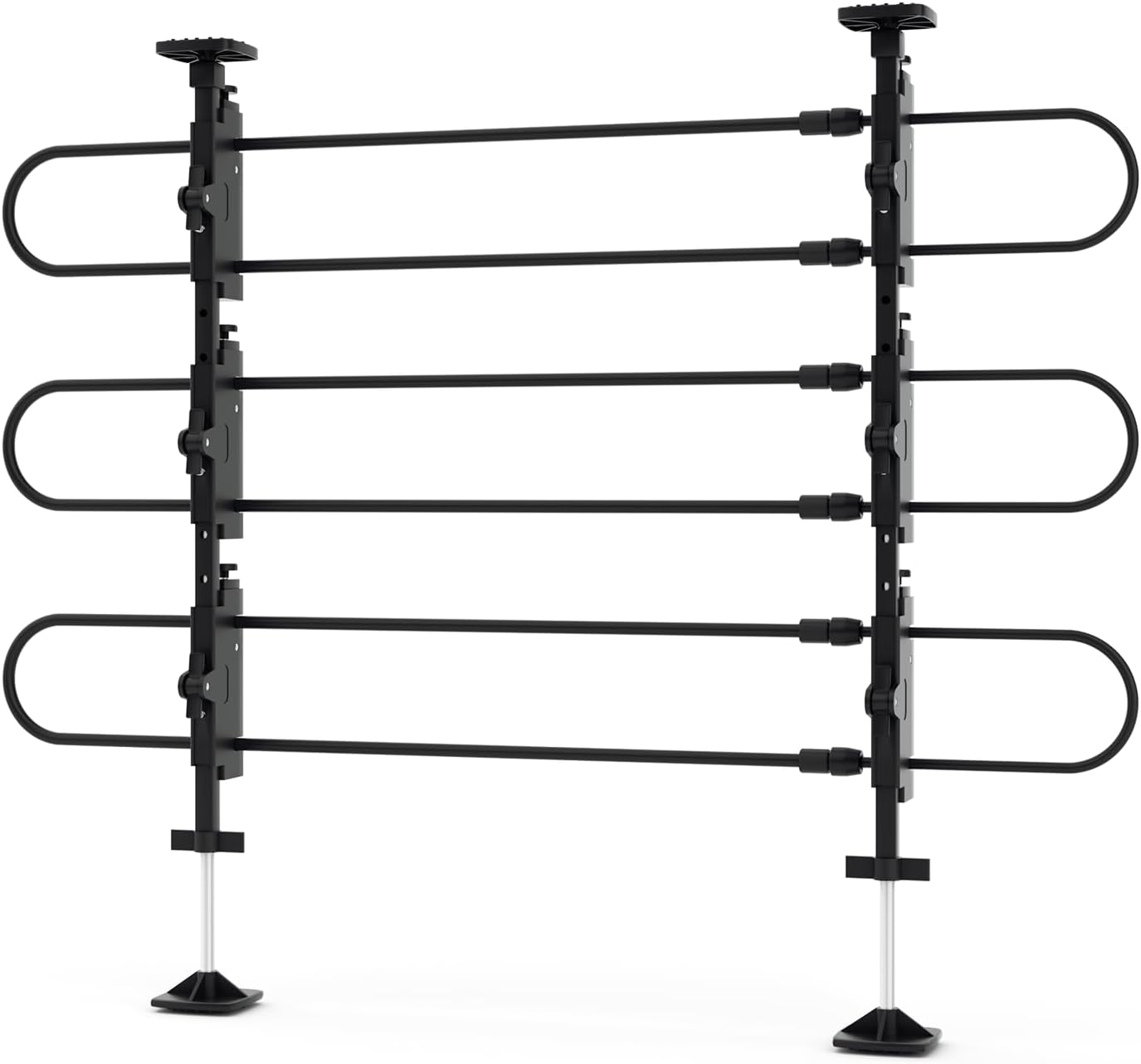 Adjustable Dog Barrier 34"-60"W x 30"-50"H - Strong Metal Tubing for SUV/Car/Truck/Minivan (Black)