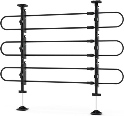 Adjustable Dog Barrier 34"-60"W x 30"-50"H - Strong Metal Tubing for SUV/Car/Truck/Minivan (Black)