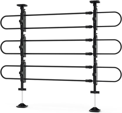 Adjustable Dog Barrier 34"-60"W x 30"-50"H - Strong Metal Tubing for SUV/Car/Truck/Minivan (Black)