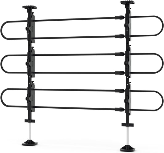 Adjustable Dog Barrier 34"-60"W x 30"-50"H - Strong Metal Tubing for SUV/Car/Truck/Minivan (Black)
