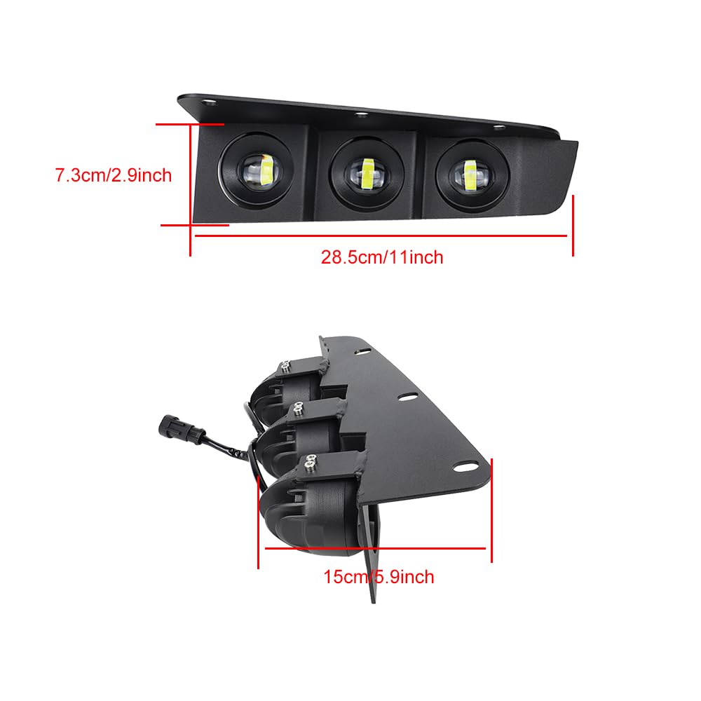 Bronco Bumper LED Fog Lights, White DRL for 2021-2024 2/4 Door