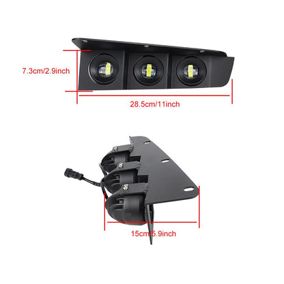Bronco Bumper LED Fog Lights, White DRL for 2021-2024 2/4 Door