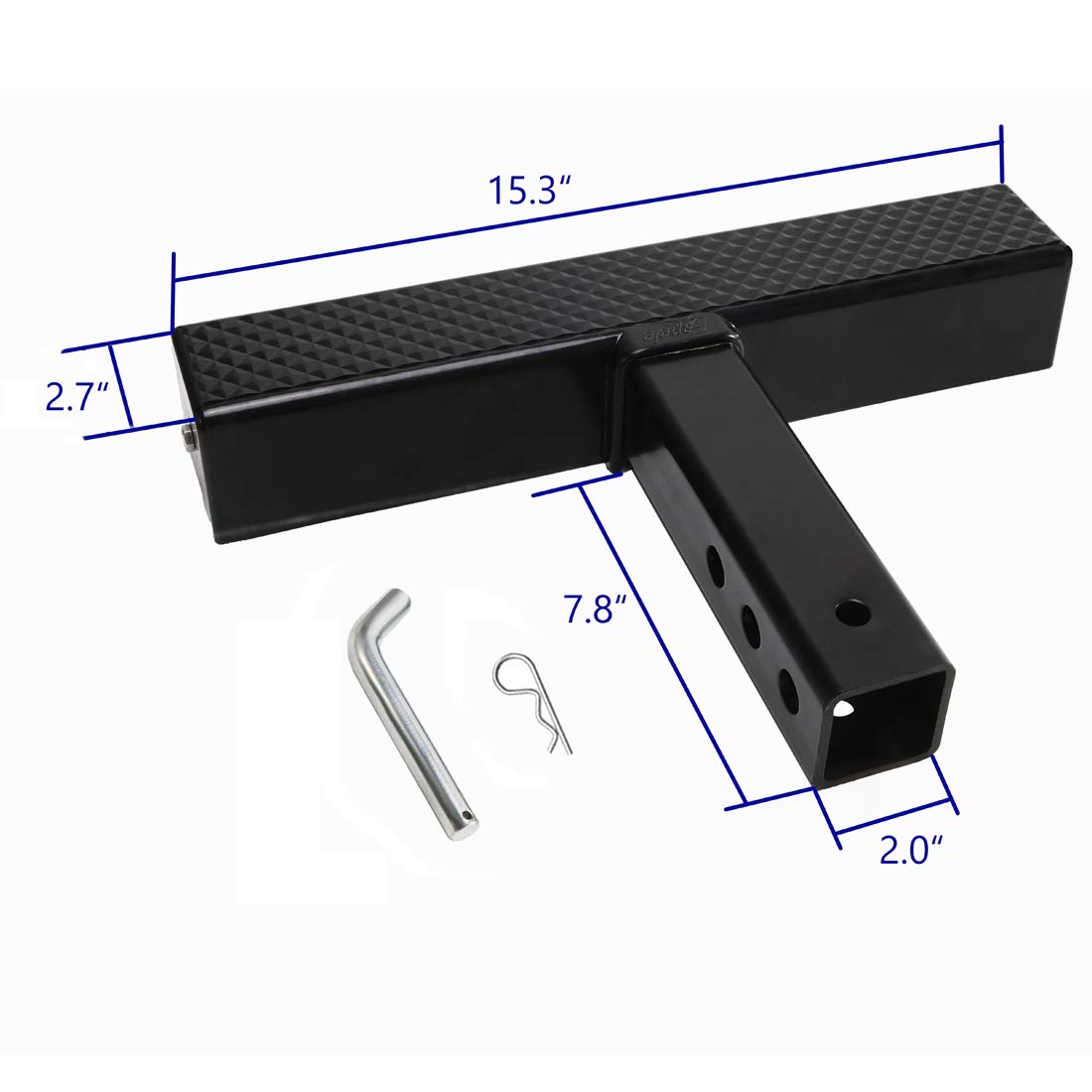 Anti-Slip Hitch Step for 2" Receiver - 600 lb Capacity, Universal for Truck/SUV/RV
