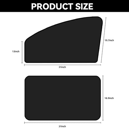 Car Window Sun Shades, Universal Interior, Double-Sided Black (4pcs)