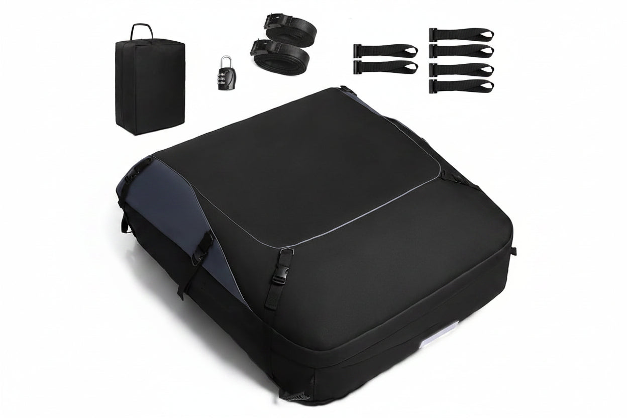 20ft³ Waterproof Rooftop Cargo Bag - Coated Zippers, Anti-Slip Mat, Works w/wo Roof Racks