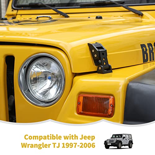 Aluminum Hood Latches for Jeep Wrangler TJ 1997-2006 (Black)