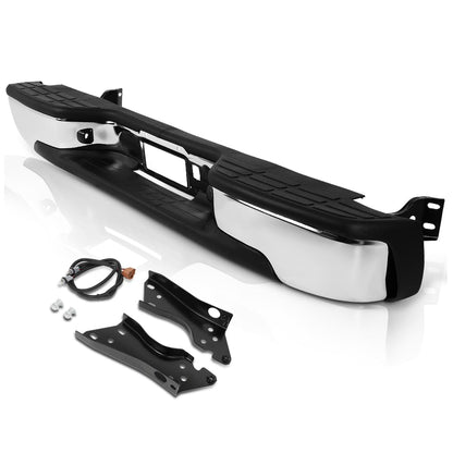Rear Step Bumper with Plate Lights for 1999-2006 Chevy/GMC 1500/2500 - Replaces GM1103124/GM1103122/12496085