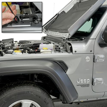 Hood Quicklift Kit for 2018-2026 Jeep Wrangler JL & 2020-2026 Gladiator JT (Aluminum Hoods Only), Black