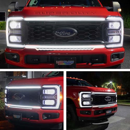 White LED Truck Grille Lighting Kit for Ford F250 F350  2023-2026