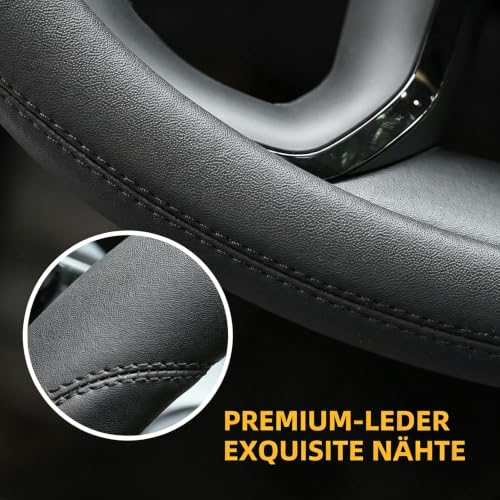 Microfiber Leather Steering Wheel Cover Universal 15 inch
