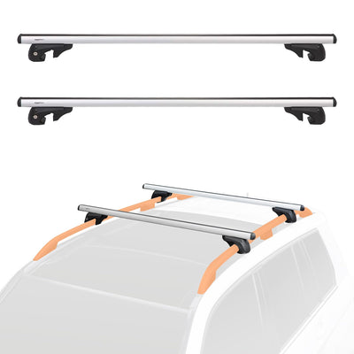 52" Cross Rail Roof Rack (2-Pack) - Fits Up to 46" Span, Black/Silver