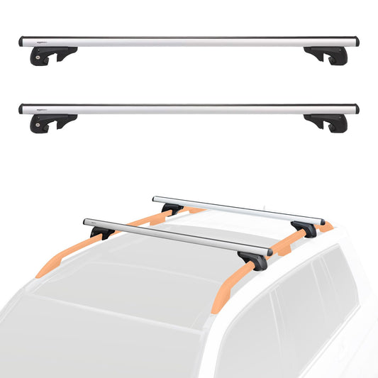 52" Cross Rail Roof Rack (2-Pack) - Fits Up to 46" Span, Black/Silver