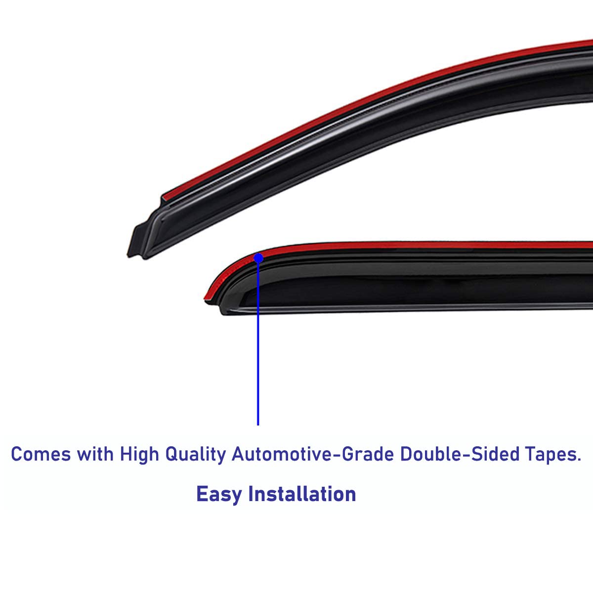 In-Channel Rain Guards (4-PCS) for 2009-2018 Ram 1500 & 2010-2025 Ram 2500/3500 Crew/Mega Cab (Smoke)