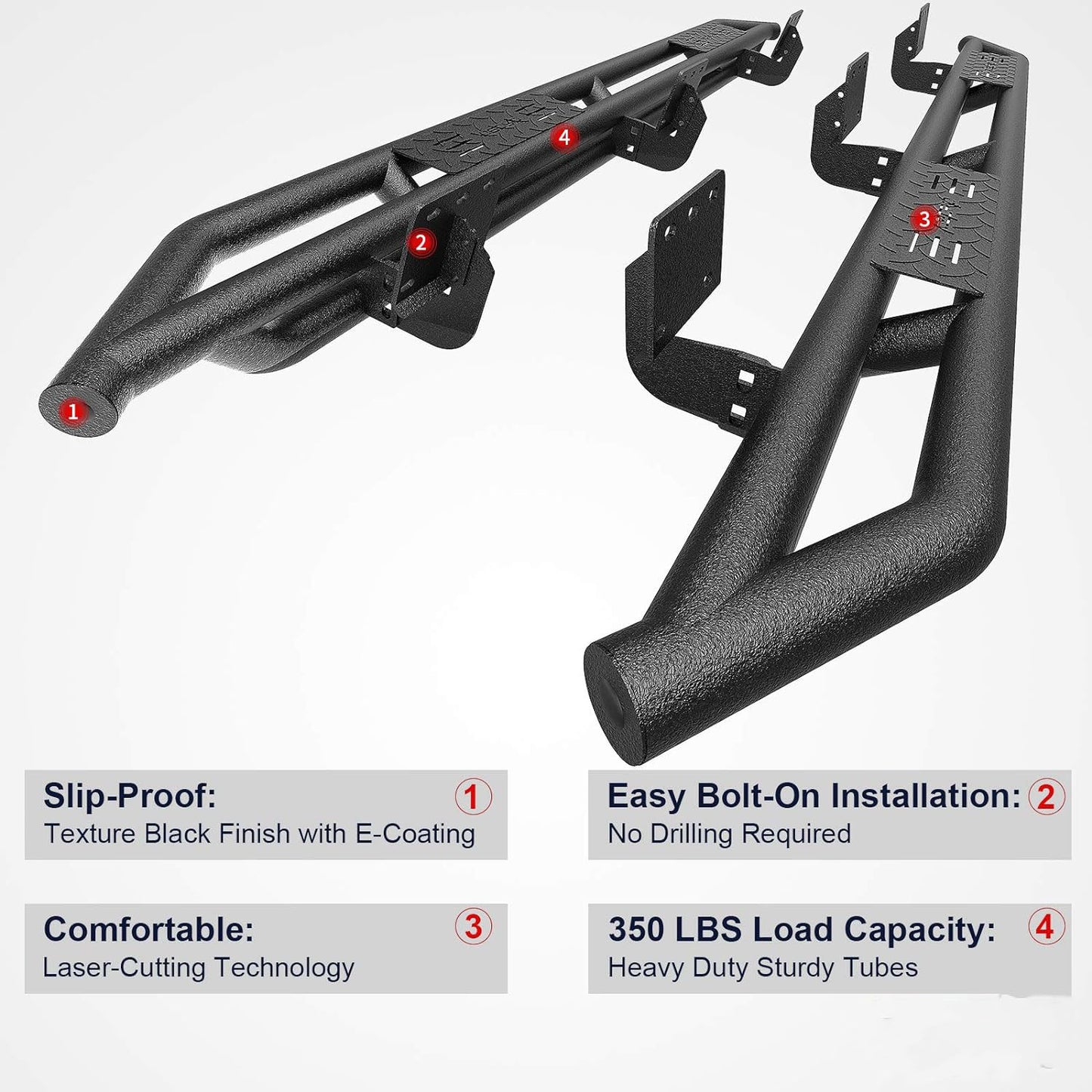 6" Running Boards Compatible with 2019-2024 Dodge Ram 1500 Crew Cab - OHMU