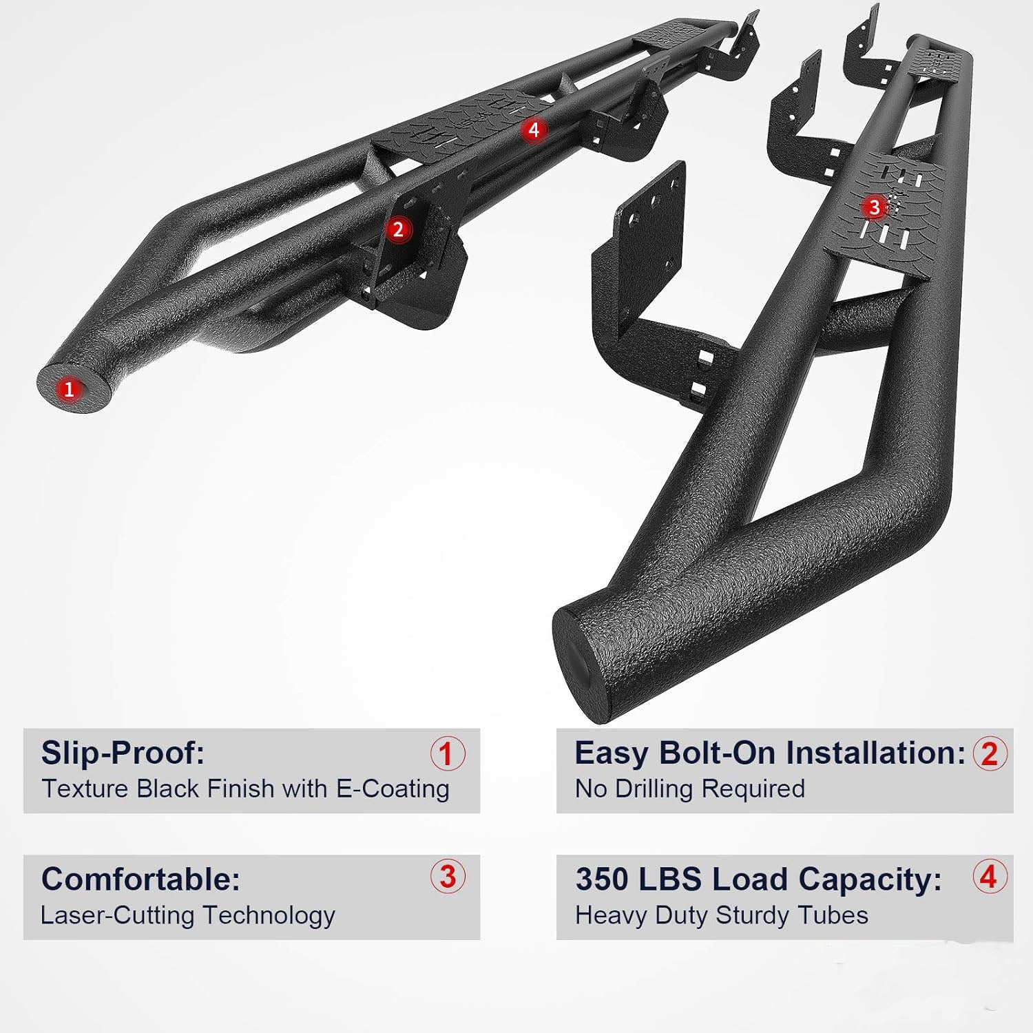 6" Running Boards Compatible with 2019-2024 Dodge Ram 1500 Crew Cab - OHMU